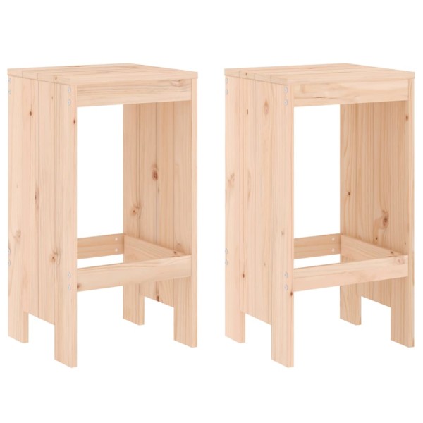 Set de mesa y taburetes altos 3 piezas madera maciza de pino