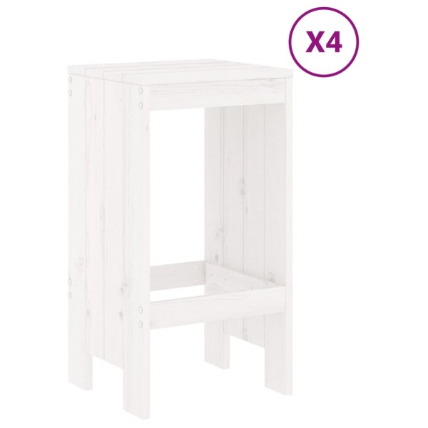 Set de mesa y taburetes altos jardín 5 pzas madera pino blanco