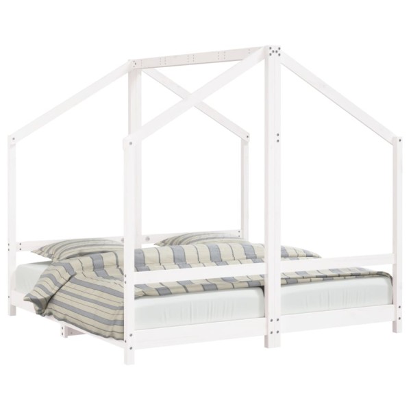 Estructura de cama de niños madera de pino blanco 2x(80x160) cm