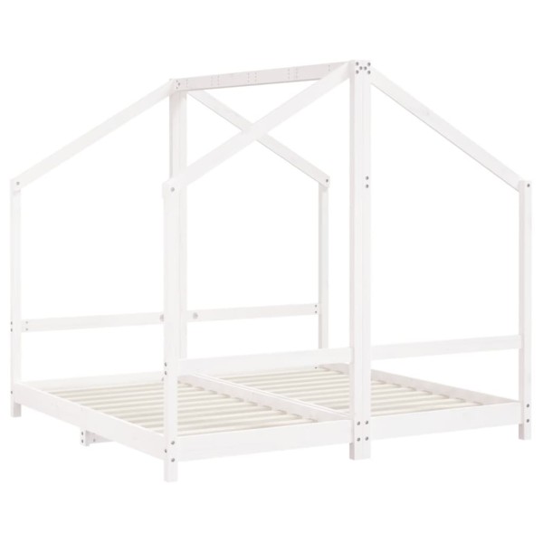 Estructura de cama de niños madera de pino blanco 2x(80x160) cm