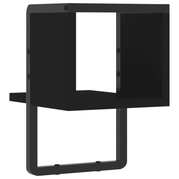 Estante de pared con barra negro 20x25x30 cm