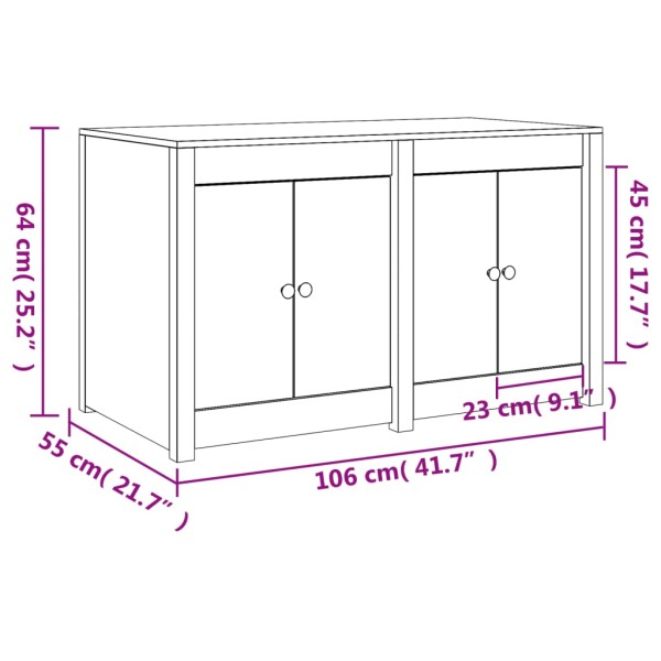 Mueble de cocina exterior madera maciza pino blanco 106x55x64cm