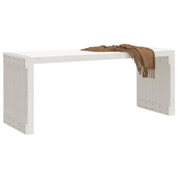 Banco de jardín extensible madera pino blanco 212,5x40,5x45 cm