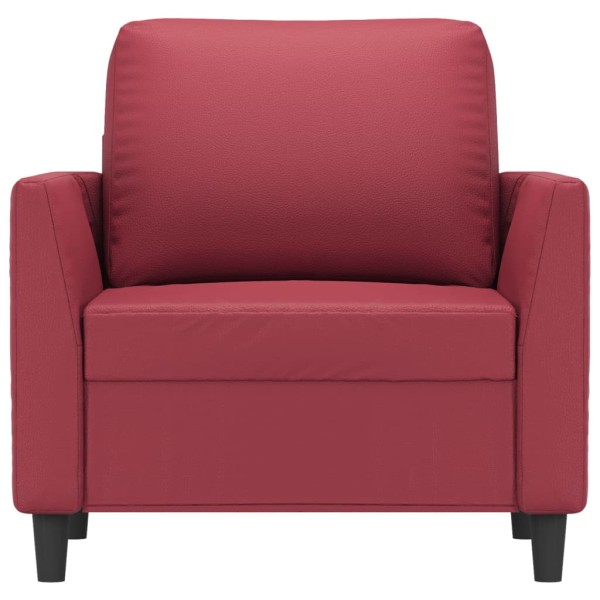 Sillón cuero sintético rojo tinto 60 cm