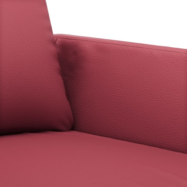 Sillón cuero sintético rojo tinto 60 cm