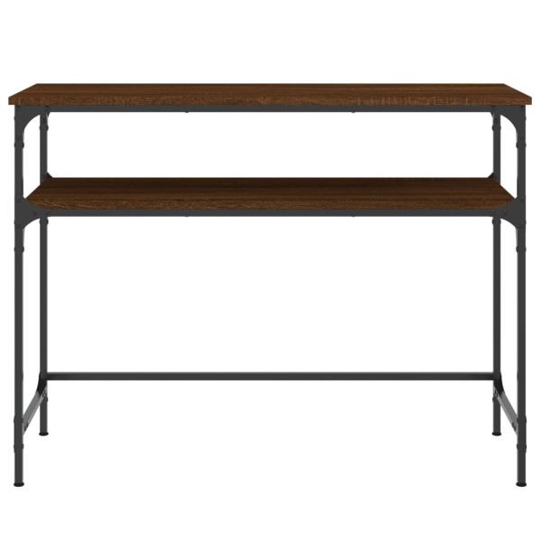 Mesa consola madera de ingeniería marrón roble 100x35,5x75 cm