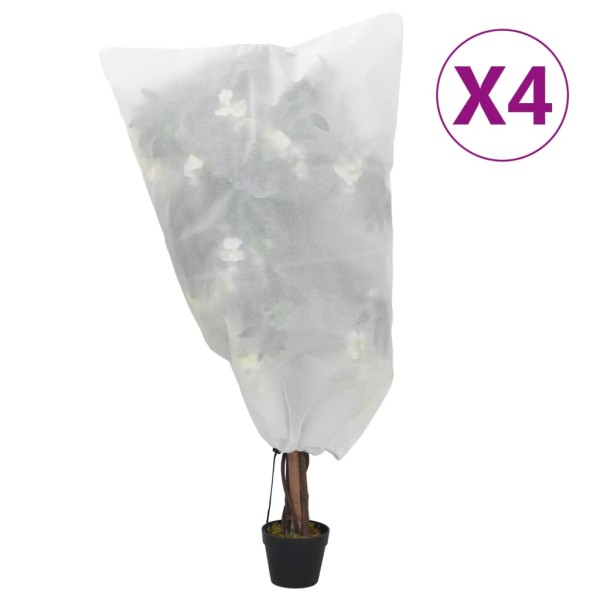 Cubierta para plantas con cordón 4 uds 70 g/m² 0,8x1 m