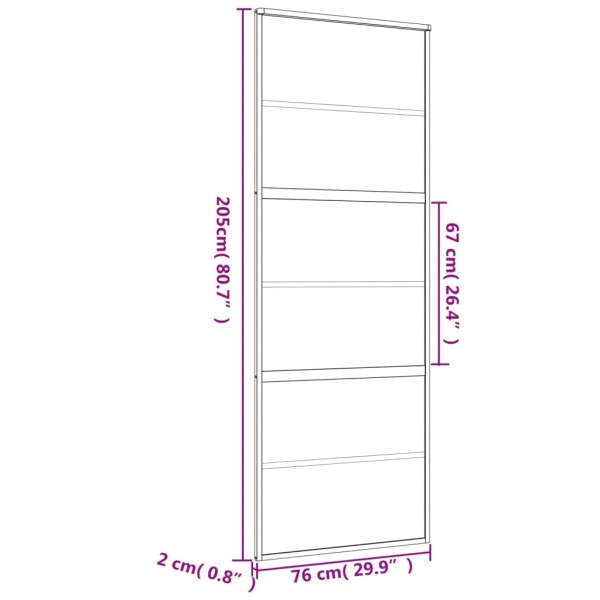 Puerta corredera dorada de vidrio ESG transparente y aluminio