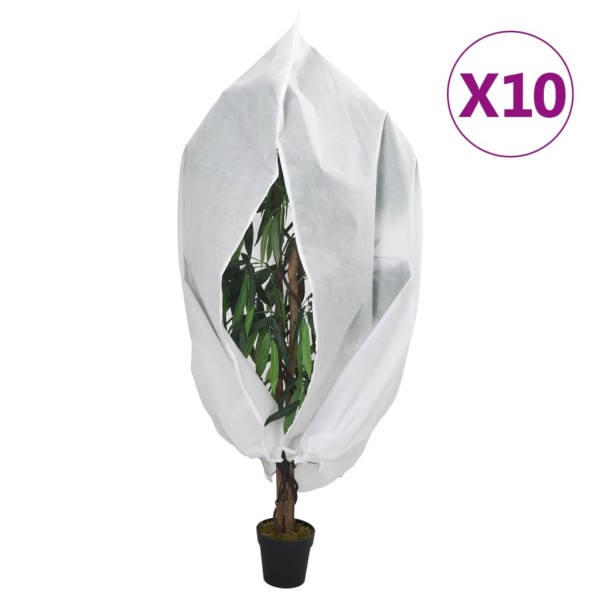 Cubiertas para plantas con cremallera 10 uds 70 g/m² 1x1,55 m