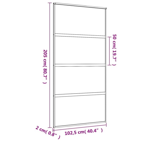 Puerta corredera dorada de vidrio ESG esmerilado y aluminio