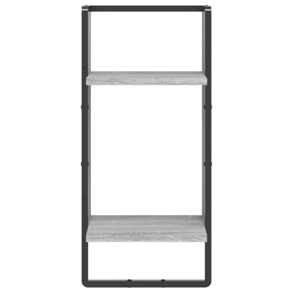 Estante de pared con barra gris Sonoma 30x25x65 cm