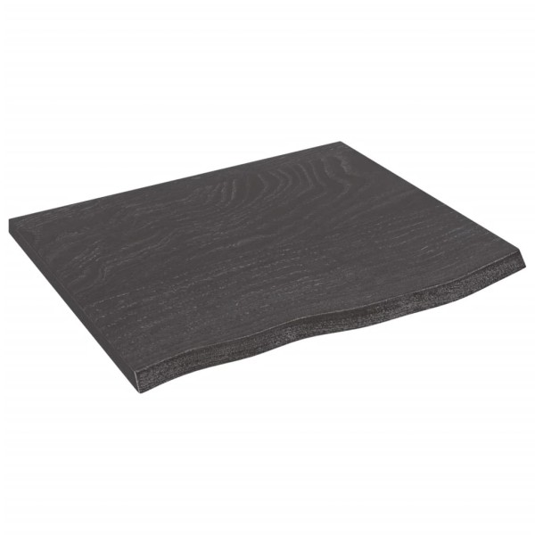 Tablero de mesa madera de roble tratada gris oscuro 60x50x2 cm