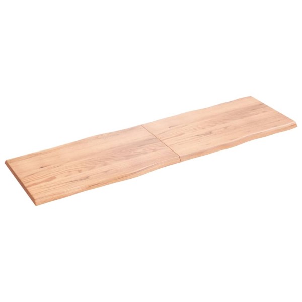 Tablero mesa madera tratada borde natural marrón 200x60x(2-4)cm