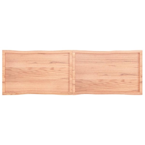 Tablero mesa madera tratada borde natural marrón 200x60x(2-4)cm