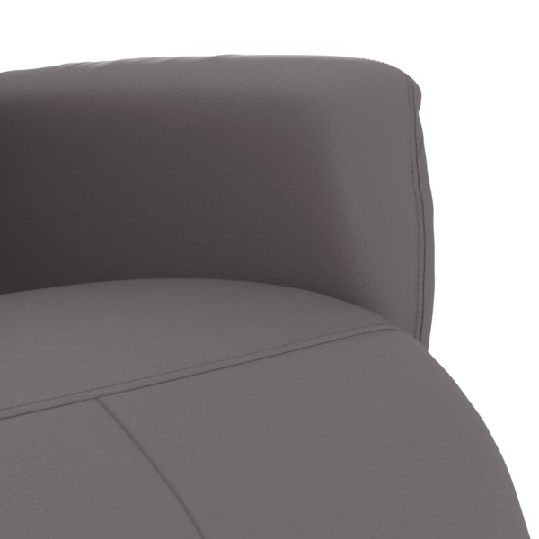 Sillón reclinable con reposapiés cuero sintético gris