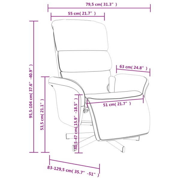 Sillón reclinable de masaje con reposapiés tela negra