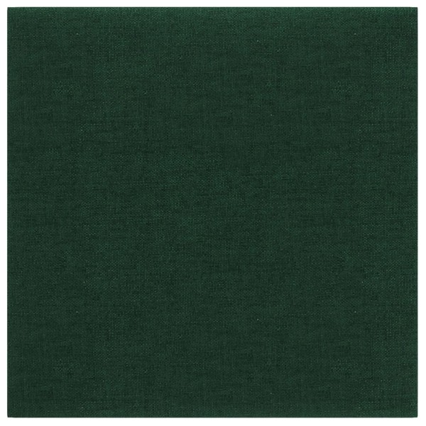 Paneles de pared 12 uds tela verde oscuro 30x30 cm 1,08m²