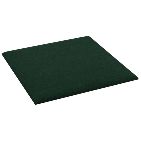 Paneles de pared 12 uds tela verde oscuro 30x30 cm 1,08m²