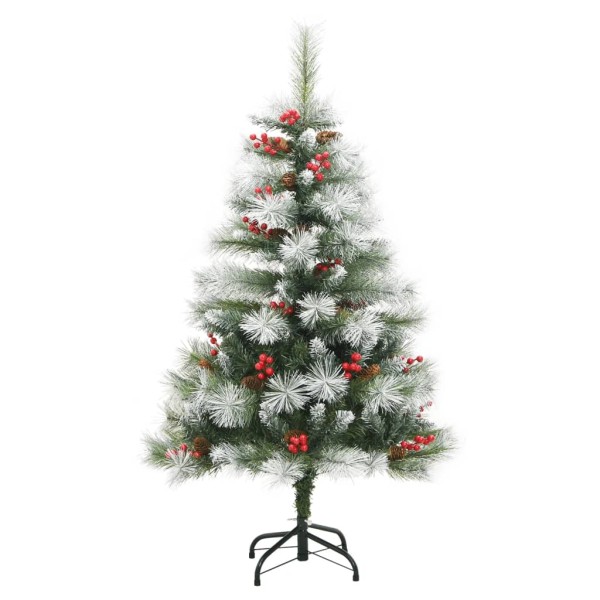 Árbol Navidad artificial con bisagras 150 LED y bolas 120 cm