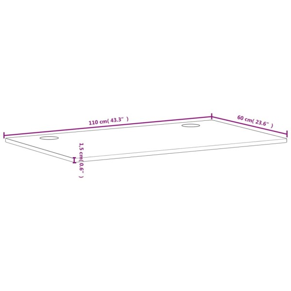 Tablero de escritorio madera maciza de haya 110x60x1,5 cm