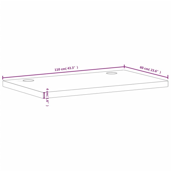 Tablero de escritorio madera maciza de haya 110x60x4 cm