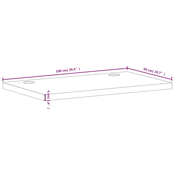 Tablero de escritorio madera maciza de haya 100x50x4 cm