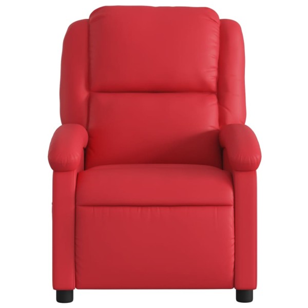 Sillón reclinable de cuero sintético rojo