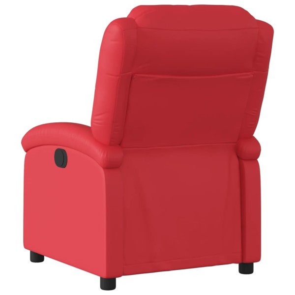 Sillón reclinable de cuero sintético rojo