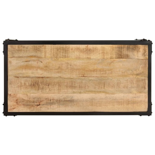 Mesa de centro de madera maciza de mango rugosa 90x45x35 cm