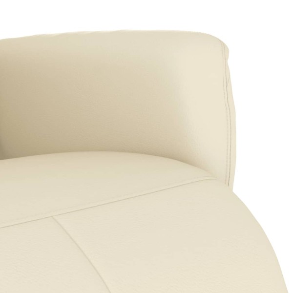 Sillón reclinable con reposapiés cuero sintético color crema