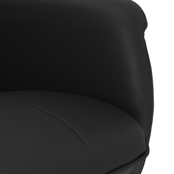 Sillón reclinable con reposapiés cuero sintético negro