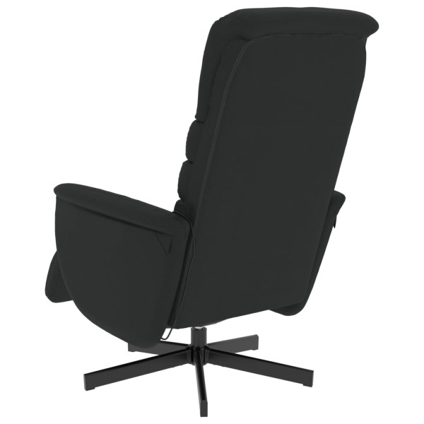 Sillón reclinable masaje con reposapiés cuero sintético negro