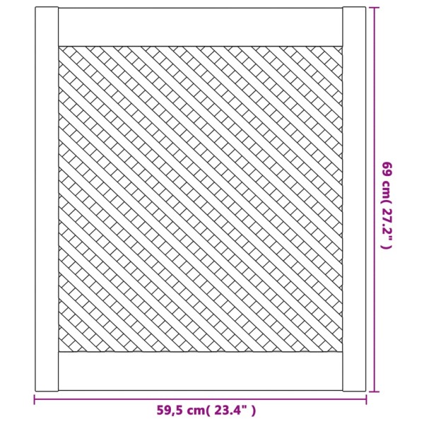 Puertas de armario entramado 2 uds madera pino 59,5x69 cm