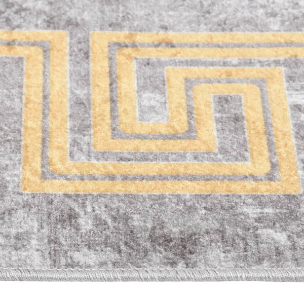 Alfombra lavable antideslizante gris y dorado 120x170 cm