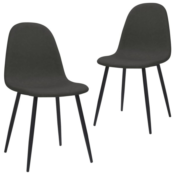 Sillas de comedor 2 uds cuero sintético negro 45x53,5x83 cm