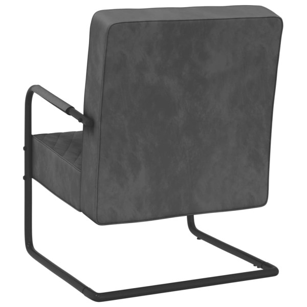 Silla voladiza de terciopelo gris oscuro