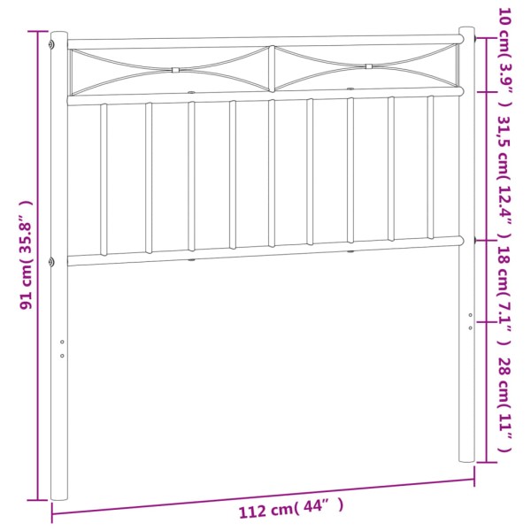 Cabecero de metal blanco 107 cm