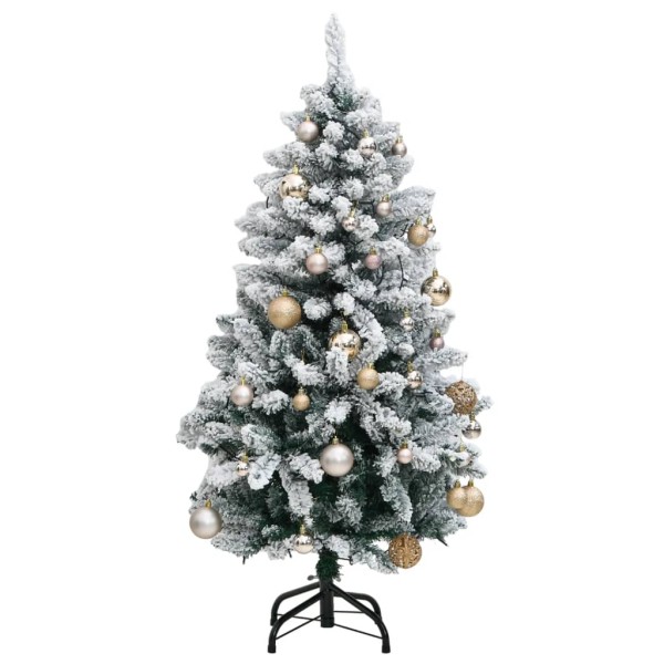 Árbol de Navidad artificial con bisagras 150 LED y bolas 150 cm