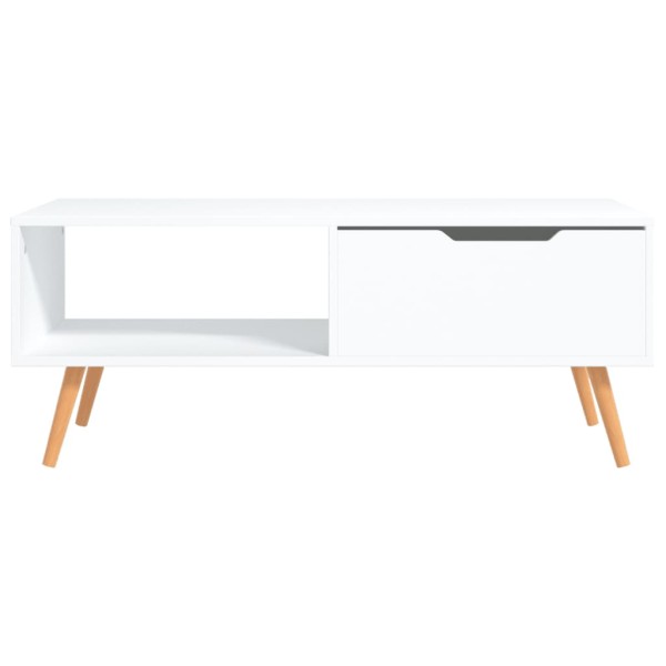 Mesa de centro de madera contrachapada blanco 100x49,5x43 cm