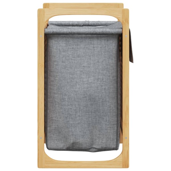 Cesto para ropa sucia con bolsa bambú gris 32x30x36,5 cm