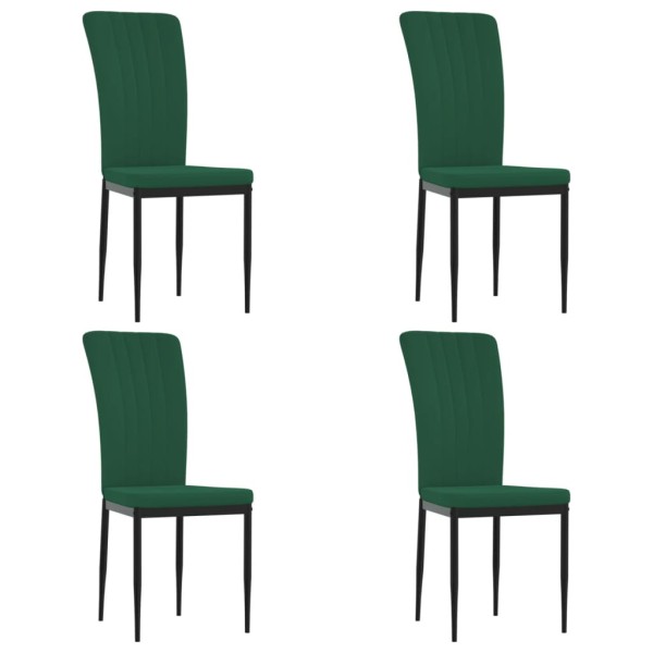 Sillas de comedor 4 unidades terciopelo verde oscuro