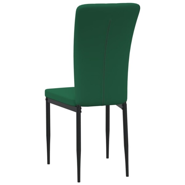 Sillas de comedor 4 unidades terciopelo verde oscuro