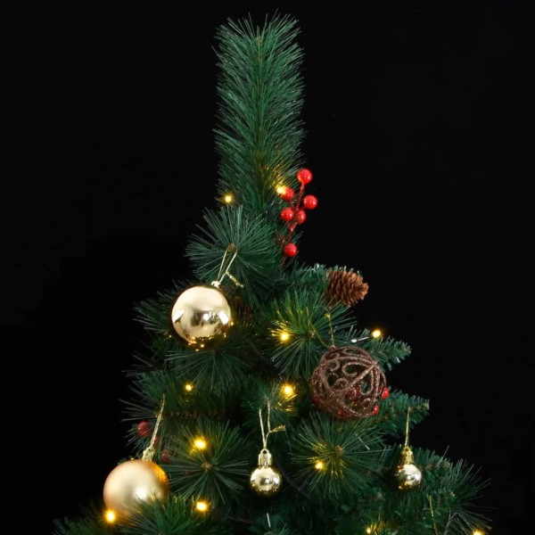 Árbol de Navidad artificial con bisagras 300 LED y bolas 240 cm