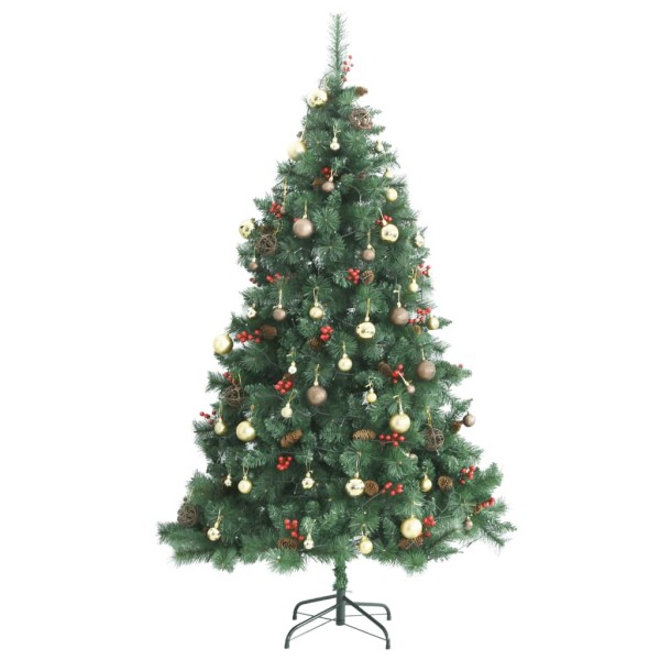 Árbol de Navidad artificial con bisagras 300 LED y bolas 240 cm