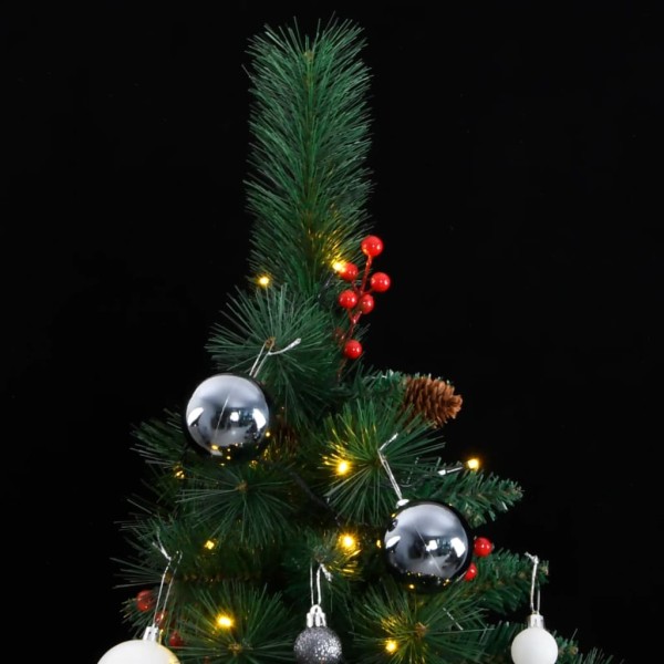 Árbol de Navidad artificial con bisagras 300 LED y bolas 210 cm