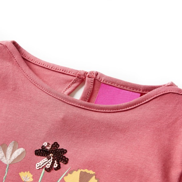 Camiseta para niños de manga larga rosa envejecido 104