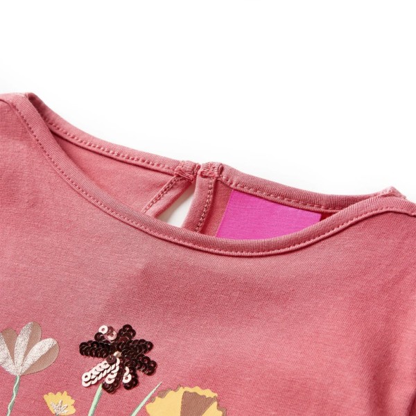 Camiseta para niños de manga larga rosa envejecido 128