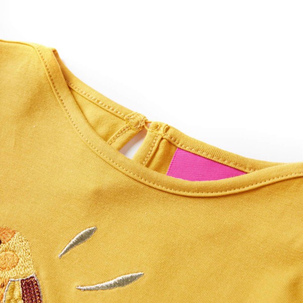 Camiseta para niños de manga larga ocre oscuro 140