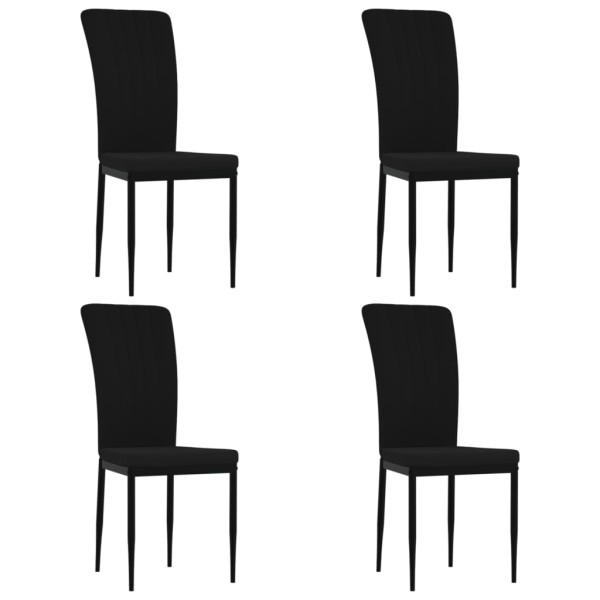 Sillas de comedor 4 unidades terciopelo negro