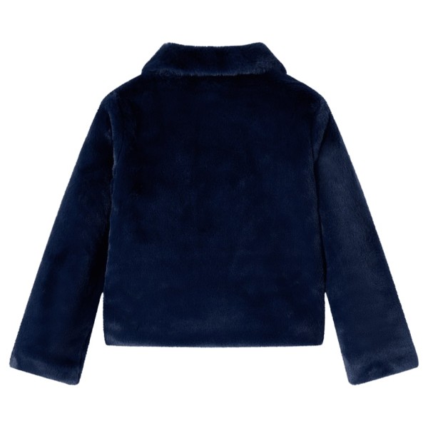 Chaqueta para niños de cuero sintético azul marino 140